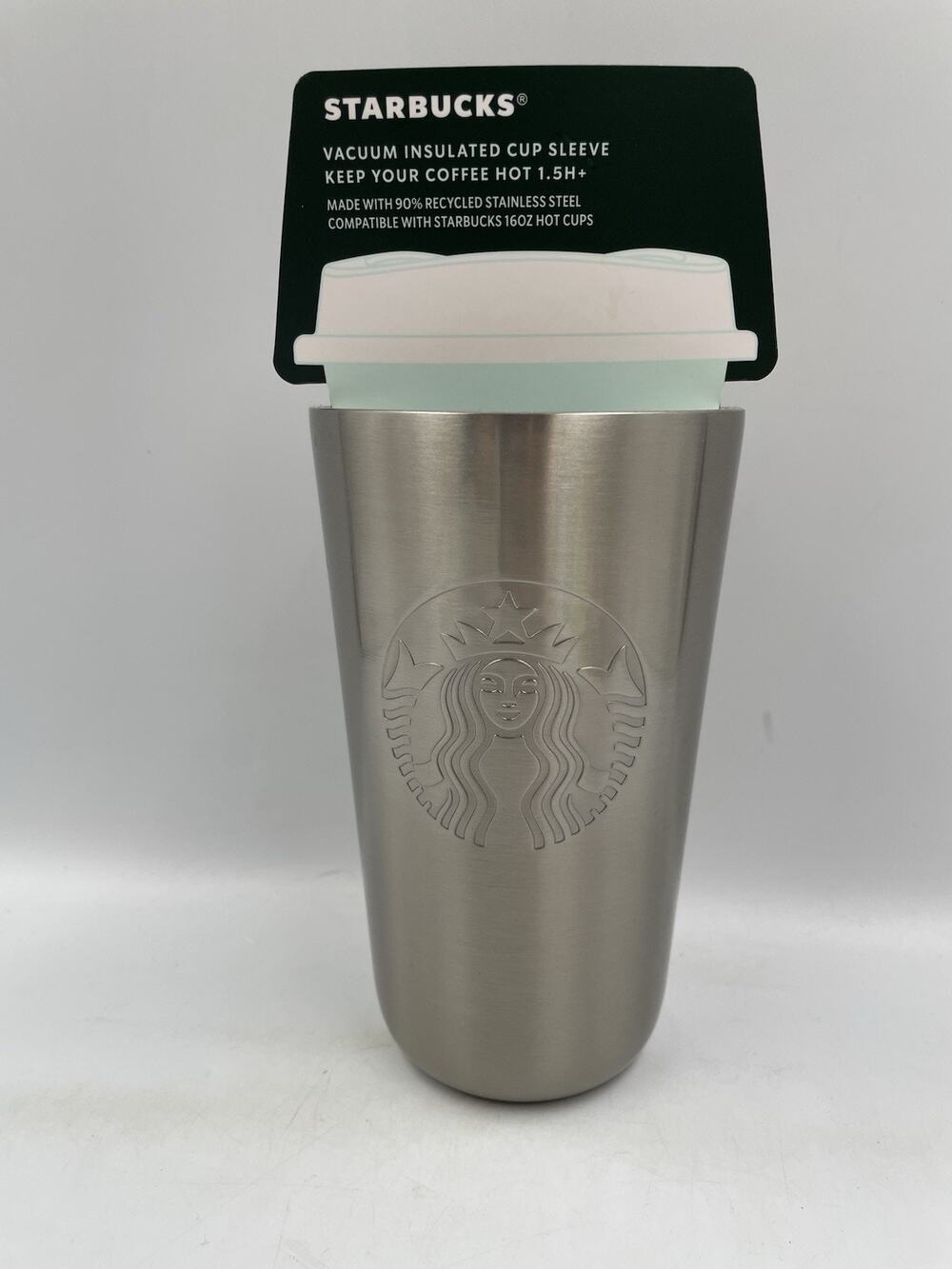Starbucks Stainless Steel Vacuum Insulated Hot Cup Sleeve Grande 16oz NEW